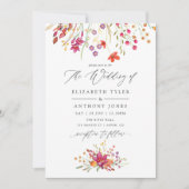 Waterverf Aquarelle Wild Flower Wedding Kaart (Voorkant)