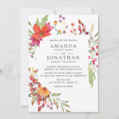 Waterverf Aquarelle Wild Flower Wedding Kaart (Voorkant)
