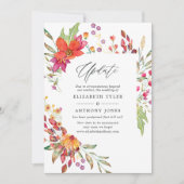 Waterverf Aquarelle Wild Flower Wedding Update Kaart (Voorkant)