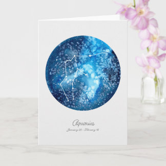 Waterverf Aquarius Constellation Greeting Kaart