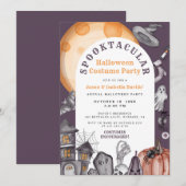 Waterverf Arch Halloween Pumpkin Costumes Party Kaart (Voorkant / Achterkant)