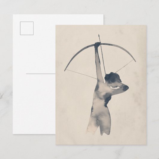 Waterverf Archeress Briefkaart (Voorkant / Achterkant)