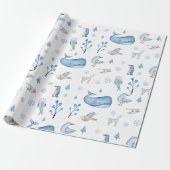 Waterverf Arctic Animals Winterthema Verjaardag Cadeaupapier (Uitgerold)