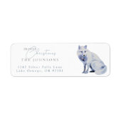 Waterverf Arctic Fox Christmas Retouradres Etiket (Voorkant)