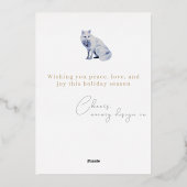 Waterverf Arctic Fox Corporate Christmas Folie Feestdagenkaart (Achterkant)