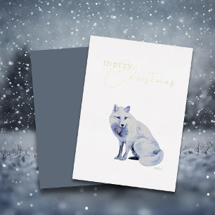 Waterverf Arctic Fox Corporate Christmas Folie Feestdagenkaart