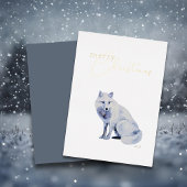 Waterverf Arctic Fox Corporate Christmas Folie Feestdagenkaart