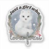 Waterverf Arctic Fox - Gewoon een meisje dat van v Sticker (Voorkant)