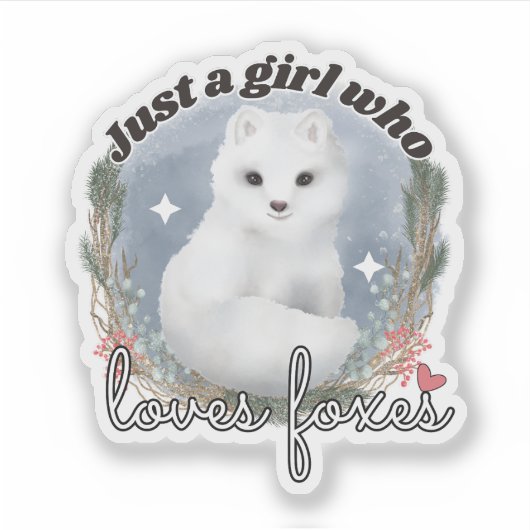 Waterverf Arctic Fox - Gewoon een meisje dat van v Sticker (Voorkant)