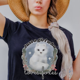 Waterverf Arctic Fox - Gewoon een meisje dat van v T-shirt