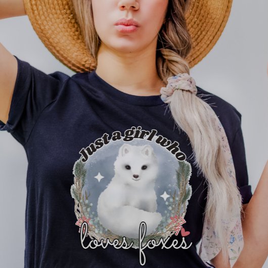 Waterverf Arctic Fox - Gewoon een meisje dat van v T-shirt