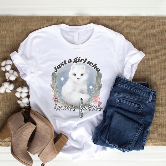 Waterverf Arctic Fox - Gewoon een meisje dat van v T-shirt