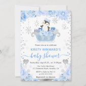 Waterverf Arctic Penguin Floral Baby shower Kaart (Voorkant)