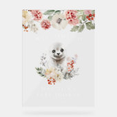 Waterverf Arctic Seal Baby shower Welkom Acryl Bord (Voorkant)