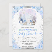 Waterverf Arctische Dieren Floral Baby shower Kaart (Voorkant)