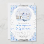 Waterverf Arctische Dieren Floral Baby shower Kaart (Voorkant)