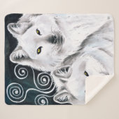 Waterverf Arctische wolven Sherpa Deken (Voorkant (horizontaal))