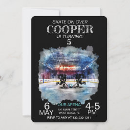 Waterverf Arena Hockey Thema Verjaardag Kaart