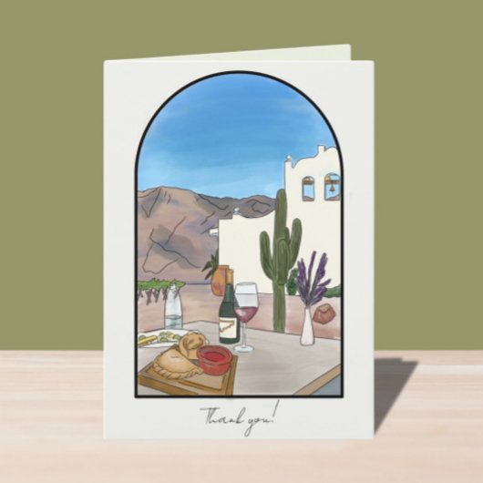 Waterverf Argentina Salta gevouwen bedankkaart