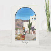 Waterverf Argentina Salta gevouwen bedankkaart (Voorkant)