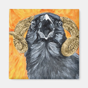 Waterverf Aries Raven Magneet
