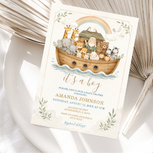 Waterverf Ark Dieren Baby Shower Kaart