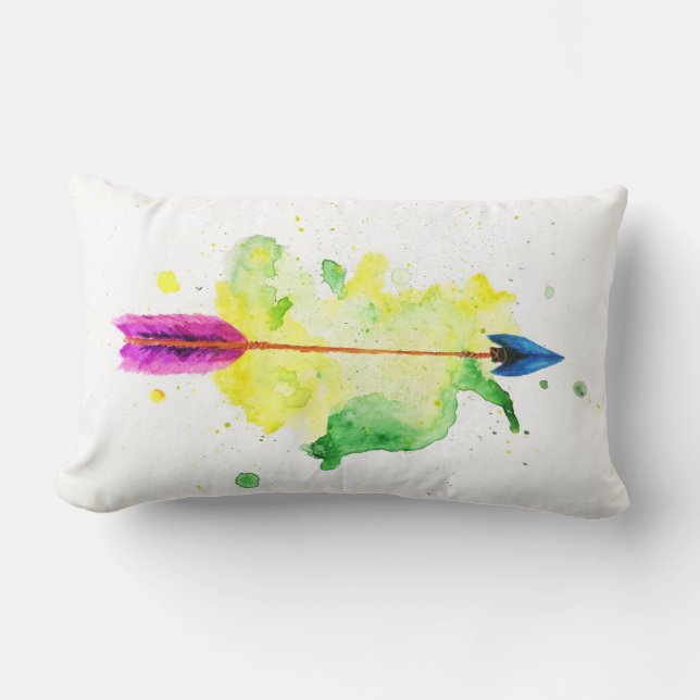 Waterverf Arrow Pillow Kussen (Voorkant)