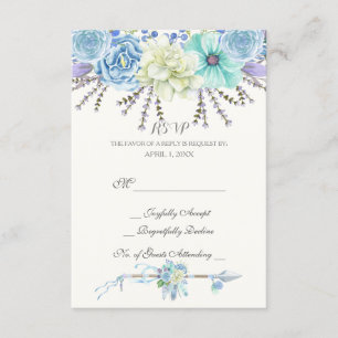 Waterverf Arrows Feathers Floral Boho Tribal RSVP Kaartje