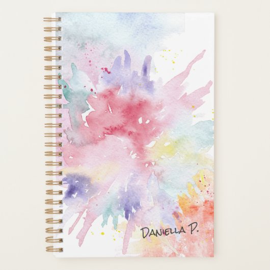 Waterverf Art Attack Custom Handtekening niet-geda Planner (Voorkant)