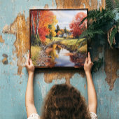 Waterverf Art Autumn Creek in Vermont Poster