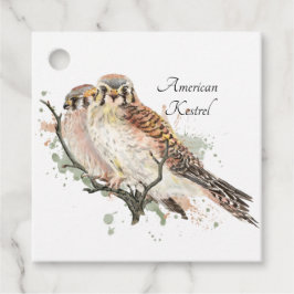 Waterverf Art Birding Kestrel Couple Bedankjes Labels