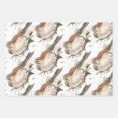 Waterverf Art Birding Kestrel Couple Inpakpapier Vel (Voorkant 3)