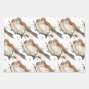 Waterverf Art Birding Kestrel Couple Inpakpapier Vel