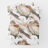 Waterverf Art Birding Kestrel Couple Inpakpapier Vel (In situ)