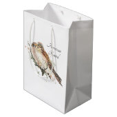 Waterverf Art Birding Kestrel Couple Medium Cadeauzakje (Achterkant Gekanteld)