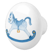 Waterverf Art Blue Rocking Horse Knop (Rechts)