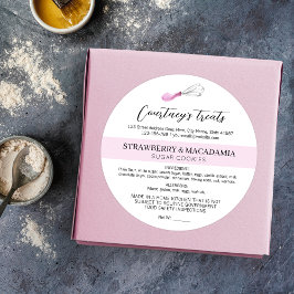 Waterverf Art Blush Pink Home Bakkerij Voedsel Lic Ronde Sticker