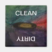 Waterverf Art Clean Dirty Vaatwasser Magnet (Voorkant)