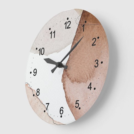 Waterverf, art, crème, tan en witte kleur grote klok (Hoek)