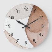 Waterverf, art, crème, tan en witte kleur grote klok (Voorkant)