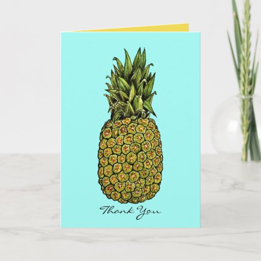 Waterverf Art Cute Pineappel Bedankkaart (Voorkant)