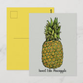 Waterverf Art Cute Pineappel Briefkaart (Voorkant / Achterkant)
