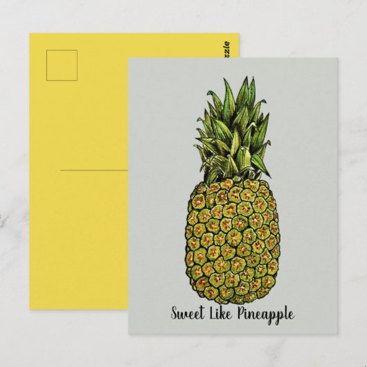 Waterverf Art Cute Pineappel Briefkaart (Voorkant / Achterkant)