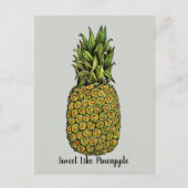 Waterverf Art Cute Pineappel Briefkaart (Voorkant)