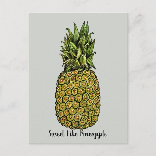 Waterverf Art Cute Pineappel Briefkaart (Voorkant)