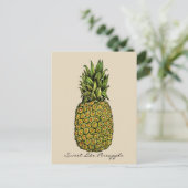 Waterverf Art Cute Pineappel Briefkaart (Staand voorkant)