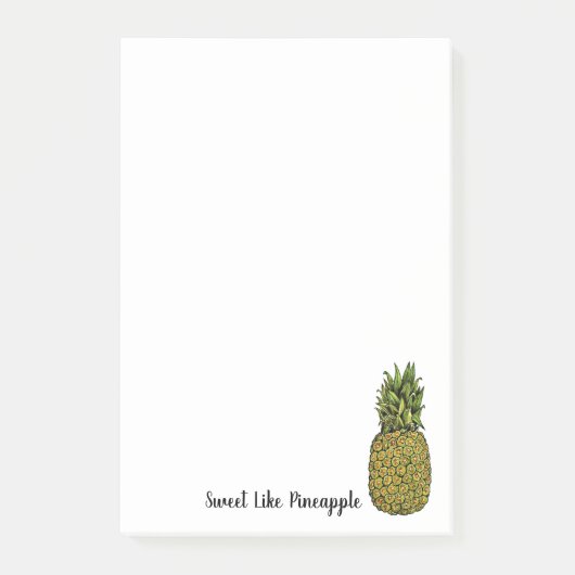 Waterverf Art Cute Pineappel Post-it® Notes (Voorkant)