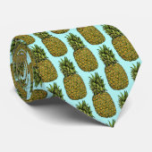 Waterverf Art Cute Pineappel Stropdas (Opgerold)