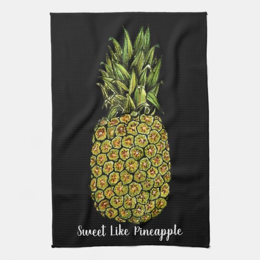 Waterverf Art Cute Pineappel Theedoek (Verticaal)
