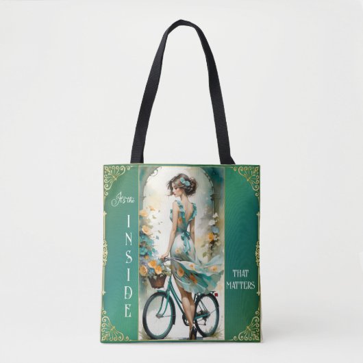 Waterverf Art Deco Boho Chic Vrouwelijk Tote Bag (Voorkant)